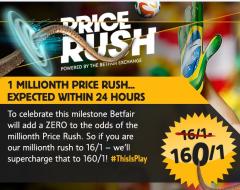 Betfair Price Rush: One millionth Rush expected during Brazil v Colombia